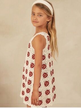 NWT Rylee Cru Cream Crochet Strawberries size 10-12 years old girls new with tag